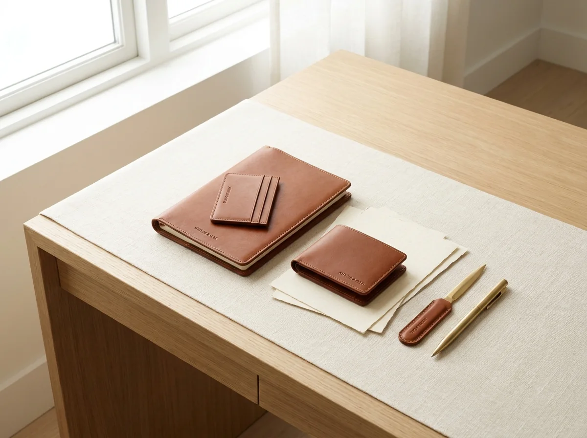 Premium leather gifts prepared for bulk corporate delivery