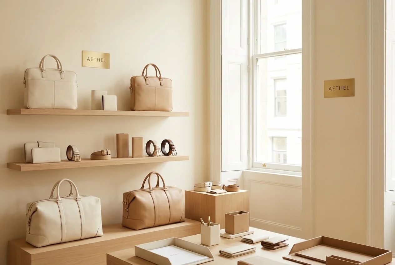 White label leather products displayed for brand manufacturing